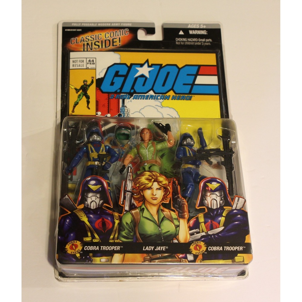 GI JOE ARAH Classic comic # 44 Lady Jaye Cobra Trooper 3 Pack New Hasbro 2006 T